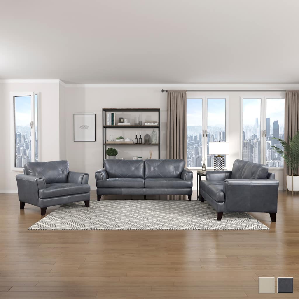 Howe 3-Piece Leather Living Room Sofa Set