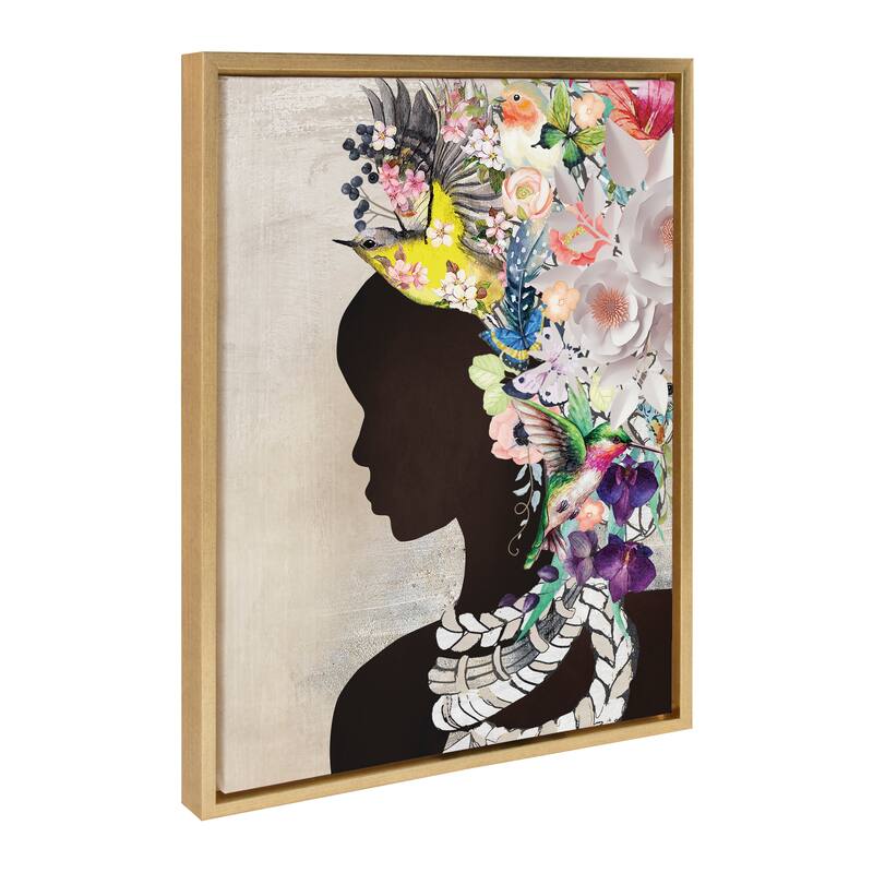 Kate and Laurel Sylvie Natural Woman Framed Canvas by Nikki Chu