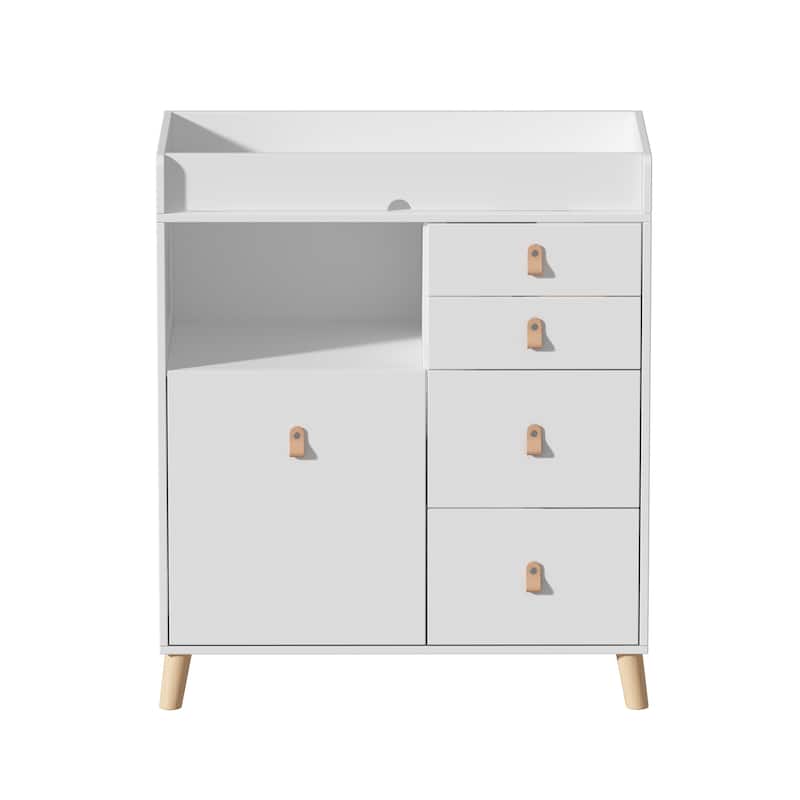 Storage Dresser Chest w/Changing Station for Infant Kids Bedroom White