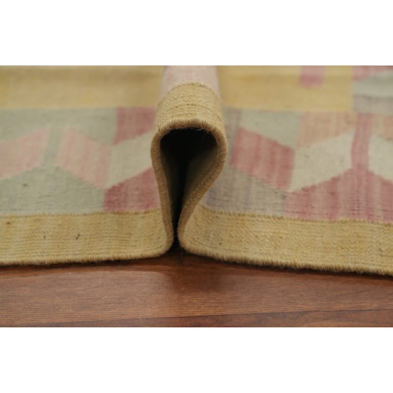 Hand Woven Oriental 100% Wool Carpet Southwestern Tribal Multi-Colored Kilim Area Rug - 8' 0'' X 5' 0''