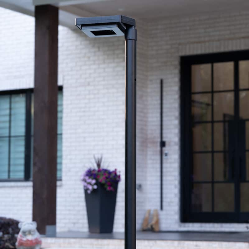 Contemporary Square Black Aluminum 3-Color Solar Post Light (Head Only)