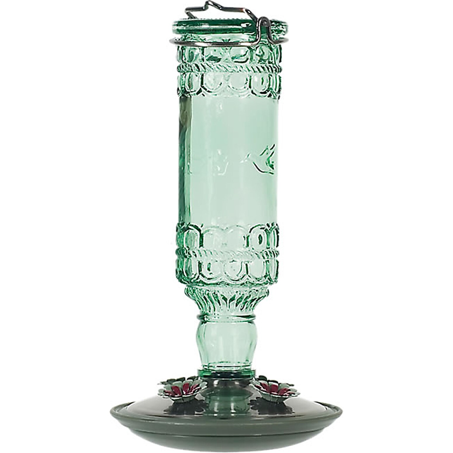 Shop Antique Glass Bottle Hummingbird Feeder Free Shipping On