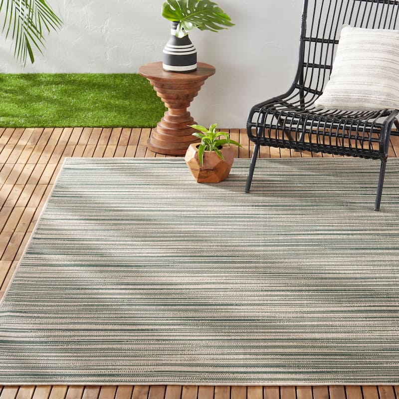 Nicole Miller New York Patio Country Wynona Indoor/Outdoor Area Rug - 7'9"x10'2" - Green/Beige