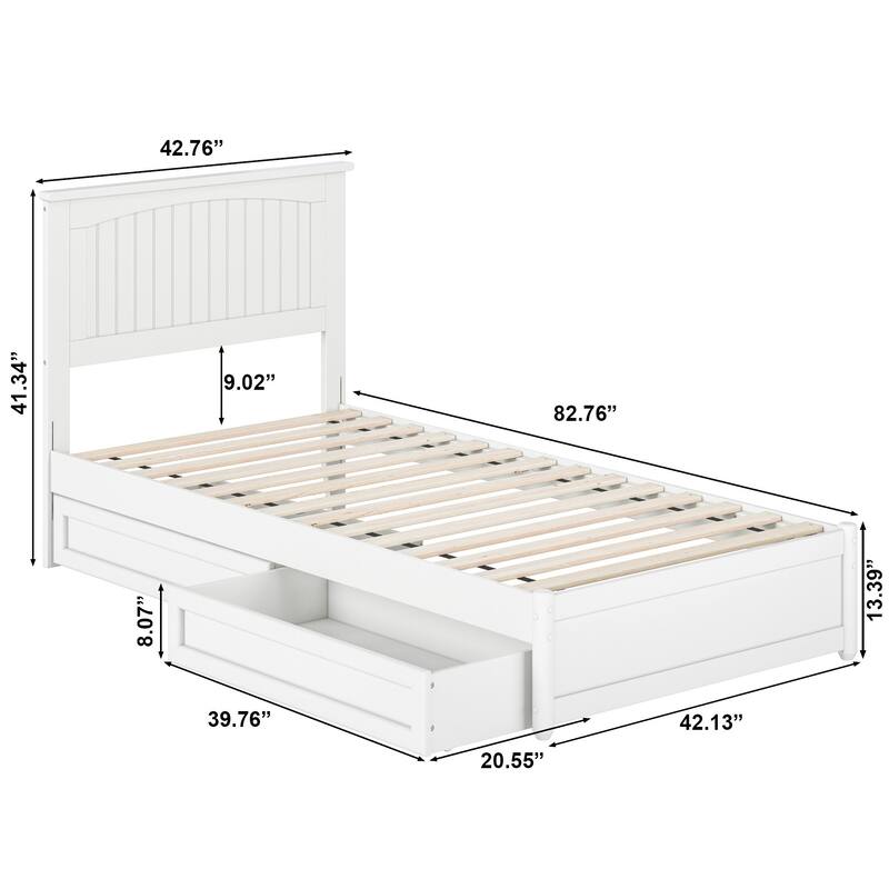 Malta Platform Bed with Panel Footboard and Storage Drawers