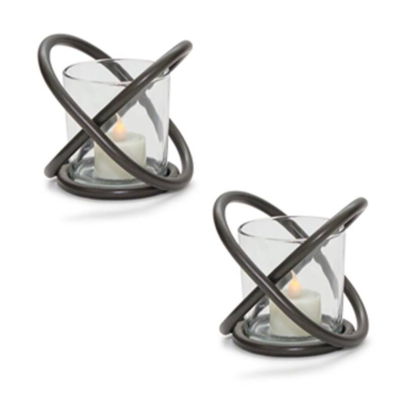 Modern Votive Holder (Set of 2) - 4.25 x 4.25 x 4 - 4.25 x 4.25 x 4