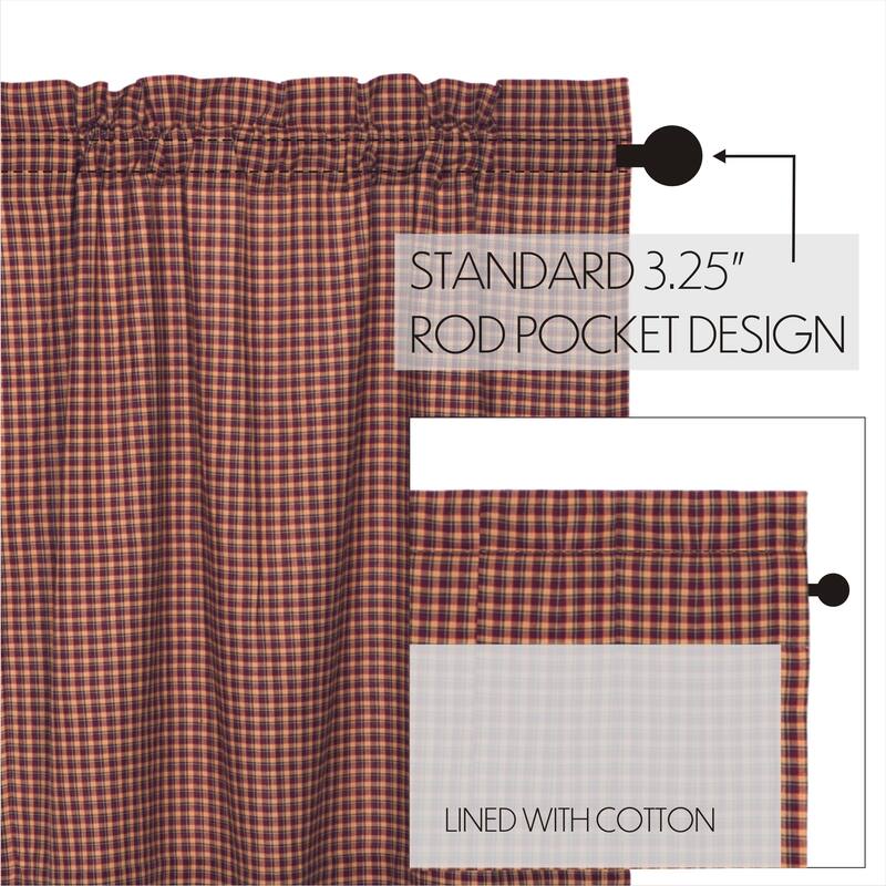 Patriotic Patch Plaid Prairie Short Panel Set of 2 36x63x18 - Prairie Panel 63x36