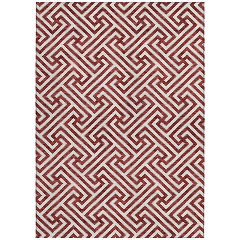 HomeRoots Geometric Transitional Rectangle Outdoor Rug