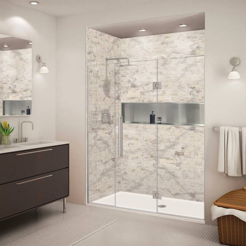 Transolid EHTF68267610C-T Elizabeth 76" High x 68" Wide Hinged Semi - Brushed Stainless