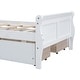 preview thumbnail 13 of 12, Twin Size Wood Platform Bed w/ 4 Drawers & Streamlined Headboard & Footboard Storage Bed Frame for Kids, Teens, White