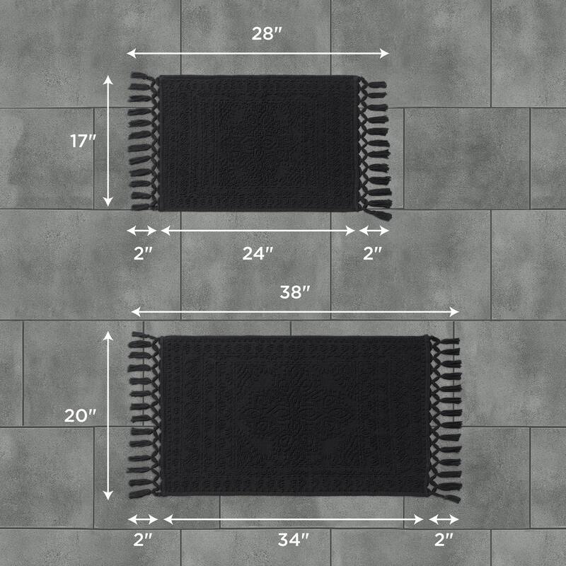 French Connection Nellore Fringe Cotton Bath Rug