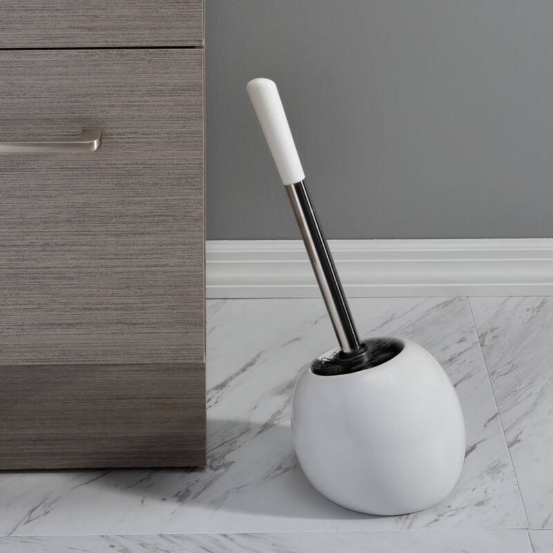 Bath Bliss 2 Pack Ceramic Dome Toilet Brush & Holder - Set