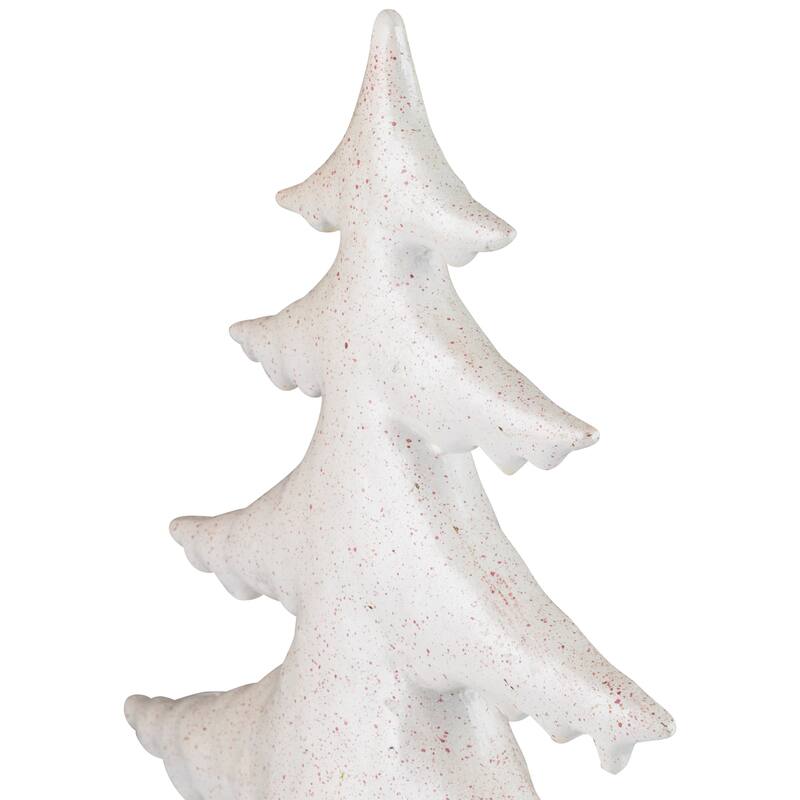 Shiny Speckled Christmas Tree Tabletop Decoration - 10" - White