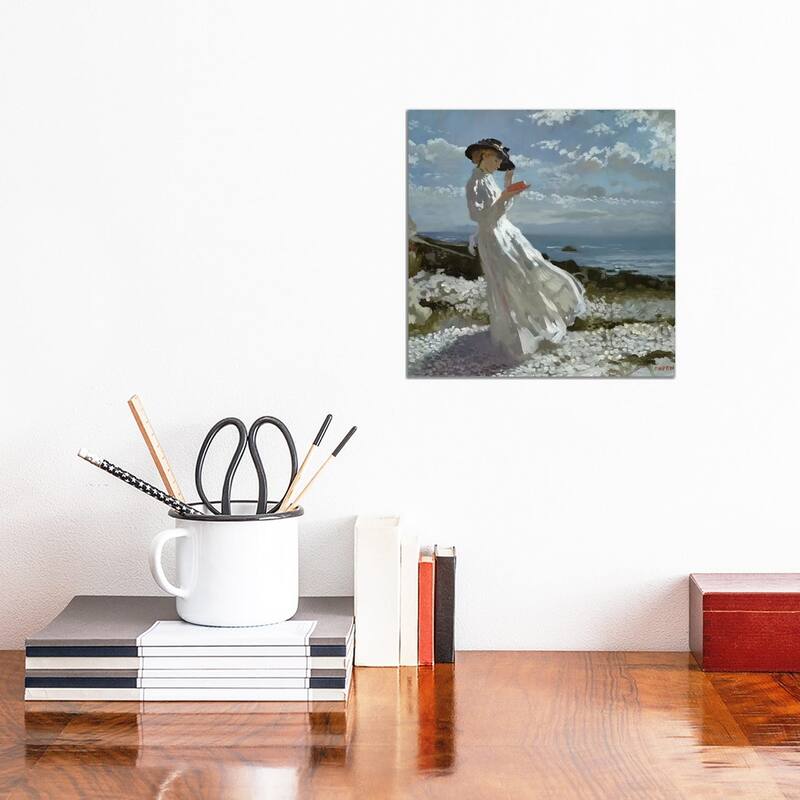 iCanvas "Grace reading at Howth Bay " by Sir William Orpen Canvas Print - 12x12x0.75