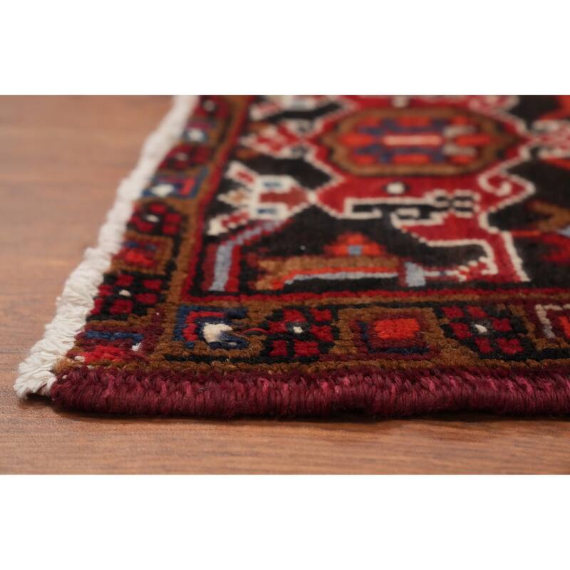 Hand Knotted Oriental 100% Wool Carpet Traditional Medallion Red Heriz Area Rug - 10' 11'' X 8' 4''