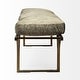preview thumbnail 10 of 20, Jessie 55L x 16W Brown Leather Seat W/Black Metal Base Accent Bench - 55.0L x 16.0W x 19.0H