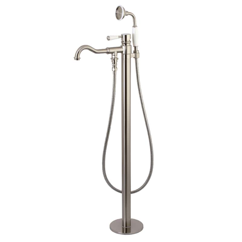 Kingston Brass Paris Freestanding Tub Faucet with Hand Shower - Brushed Nickel