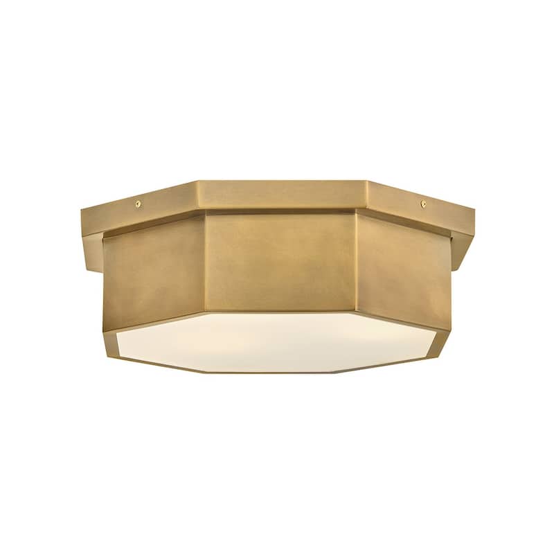 Hinkley Lighting 46993 Facet 3 Light 18" Wide Flush Mount Ceiling - Heritage Brass