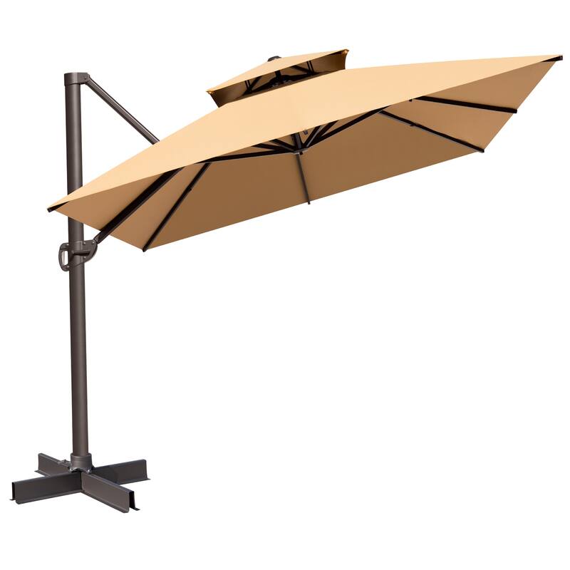 VredHom Outdoor Patio 10 x 13 FT Cantilever Umbrella Double Top