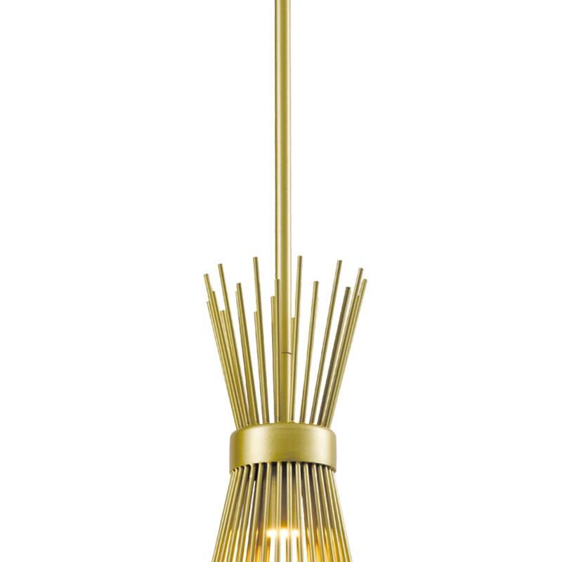 Maxax 1 - Light Single Bell Pendant With Wrought Iron Accents