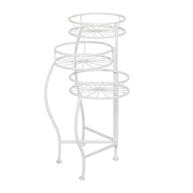 3 Round Shelves Metal Modern Plantstand 22 x 18 x 19 - 18 x 19 x 22