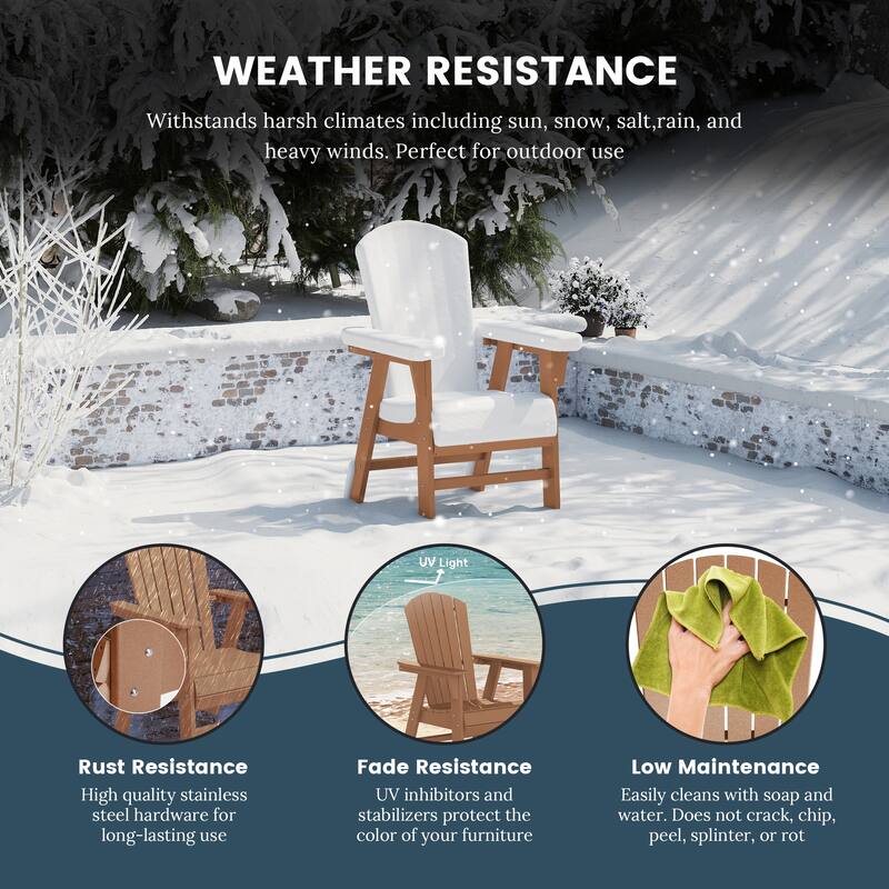 Altura Hdpe All Weather Outdoor Patio Adirondack Dining Chair
