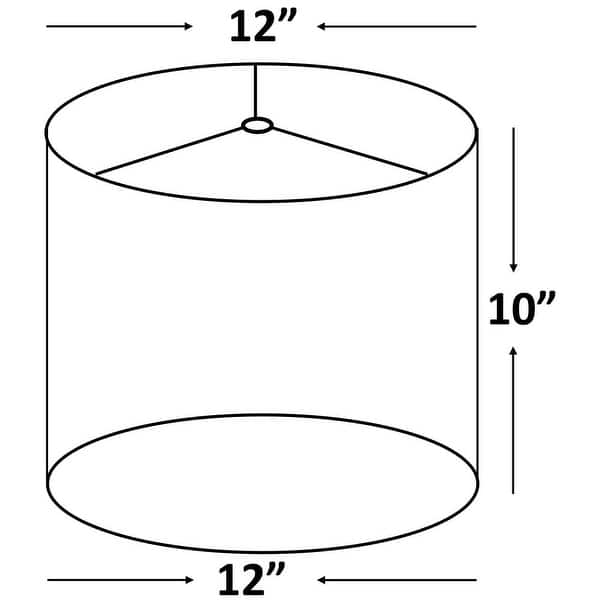 dimension image slide 3 of 5, Classic Drum Faux Silk Lamp Shade 8-inch to 16-inch Available
