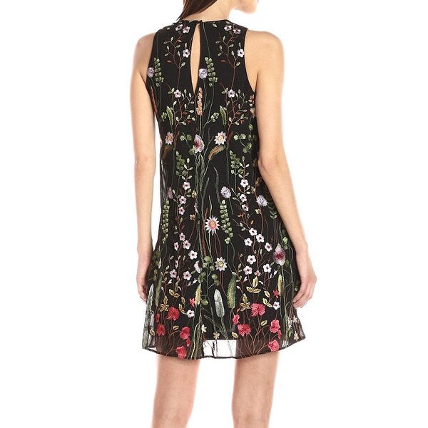 calvin klein floral embroidered sheath dress