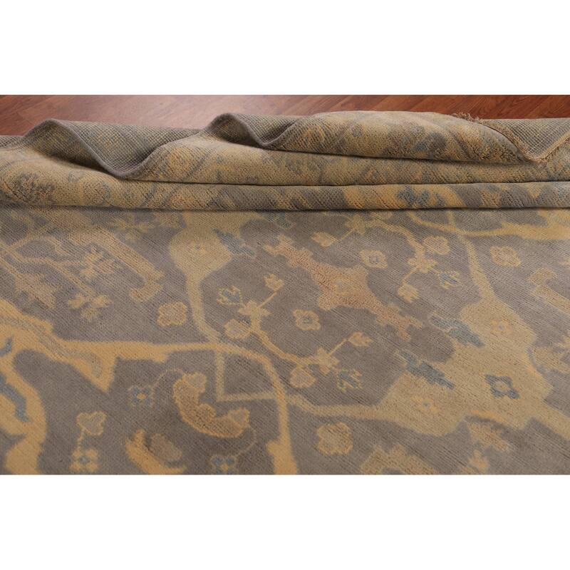 Earth Tone Oushak Indian Area Rug Handmade Wool Carpet - 8'0"x 9'7"