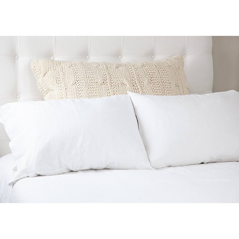 Micah Knitted Sham, Grey, Euro - Natural - Dutch Euro Sham