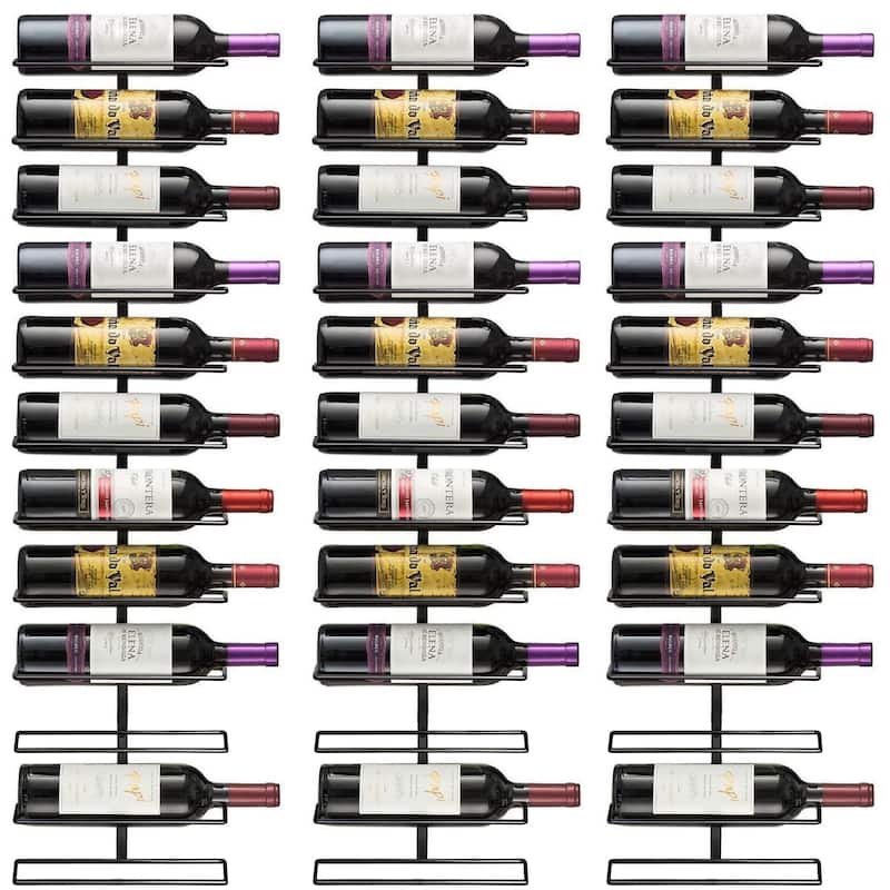 Sorbus Wall Mount Metal Wine Rack - 12 Level Wine Rack Wall Mounted for Wine Bottles - 36 Bottles