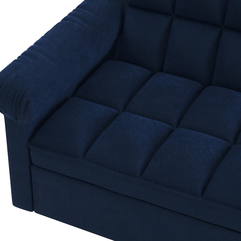 56" Convertible Loveseat Sofa Bed with Adjustable Backrest and Pull-out Bed