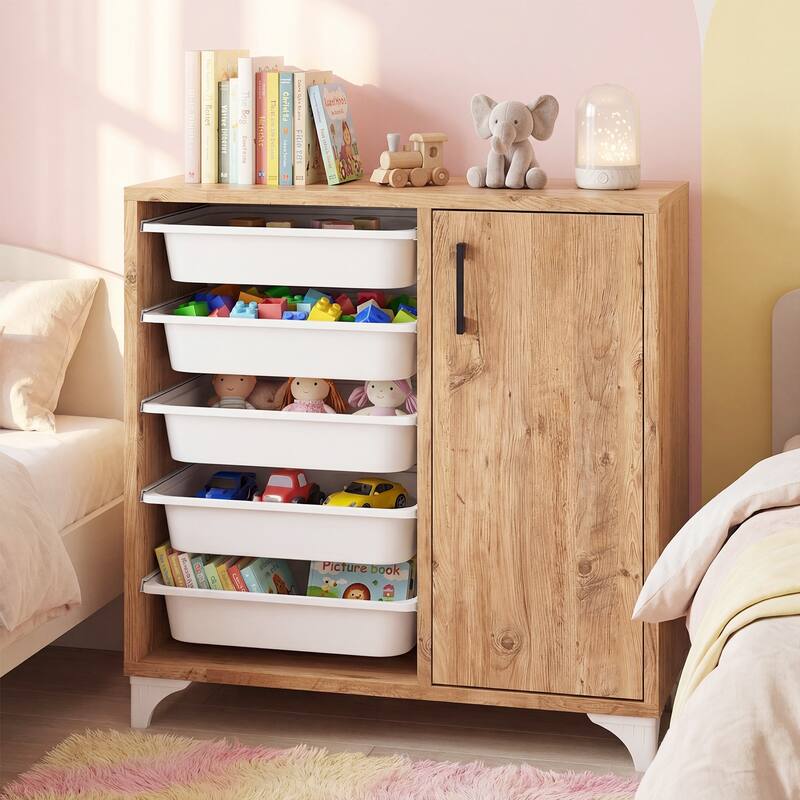 Gymax Buffet Cabinet Sideboard w/ Storage Coffee Bar Cabinet w/ 5