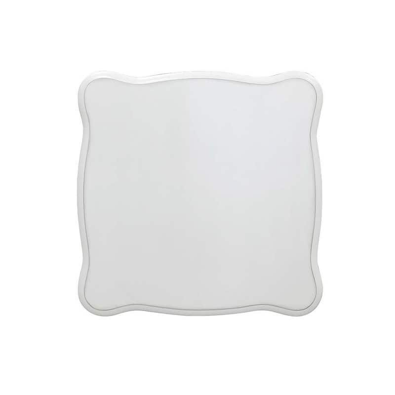 31 in. White and Gold Square Wood End Table, Sturdy Build End Side Table for Living Rooms