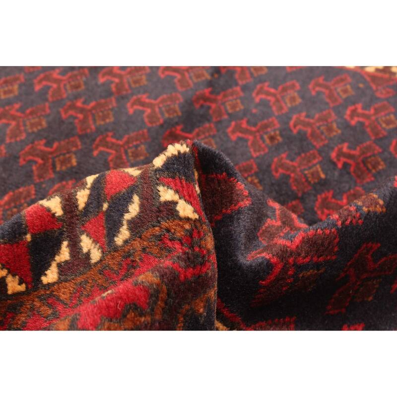 ECARPETGALLERY Hand-knotted Teimani Dark Navy Wool Rug - 2'11 x 4'9