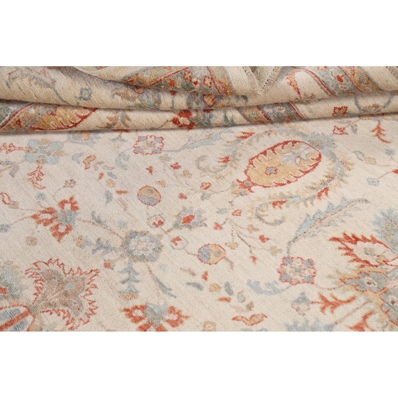 Vegetable Dye Sultanabad Ziegler Oriental Wool Area Rug Hand-knotted - 9'1" x 12'0"