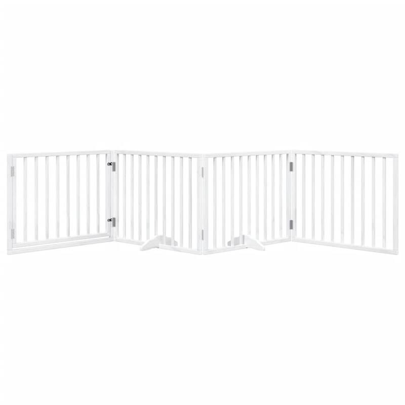 vidaXL Dog Gate Foldable Poplar Wood