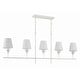 preview thumbnail 2 of 8, Broche 5 Light Matte White Chandelier - 53.5"W x 21"H x 6"D