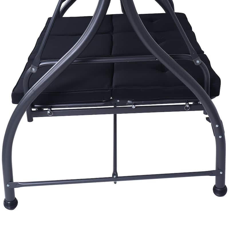 3 Seats Converting Outdoor Swing Canopy Hammock with Adjustable Tilt Canopy - 73" x 44" x 68" (L x W x H)