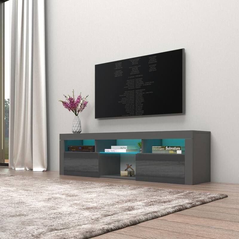 Bari 160 Wall Mounted Floating 63" TV Stand with 16 Color LEDs