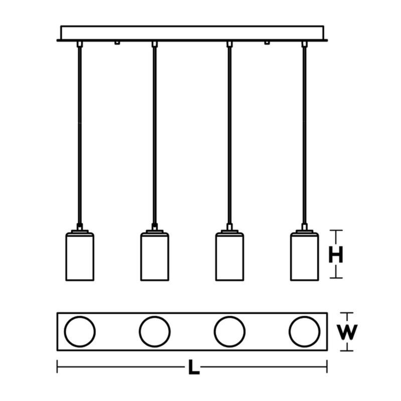 Leo 4 Light Linear Pendant - Black