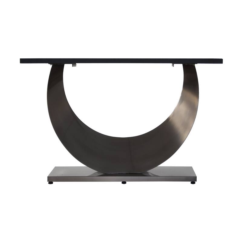 63"Rectangle Dining Room Table with U-Shape Stainless Steel Pedestal for Kitchen/Living Room(Table Only)