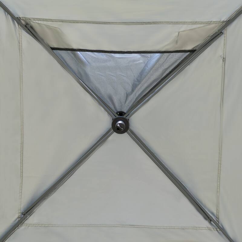 Outsunny 10' x 10' Pop Up Canopy Event Tent with 3-Level Adjustable Height, Top Vent Window Design and Easy Move Roller Bag