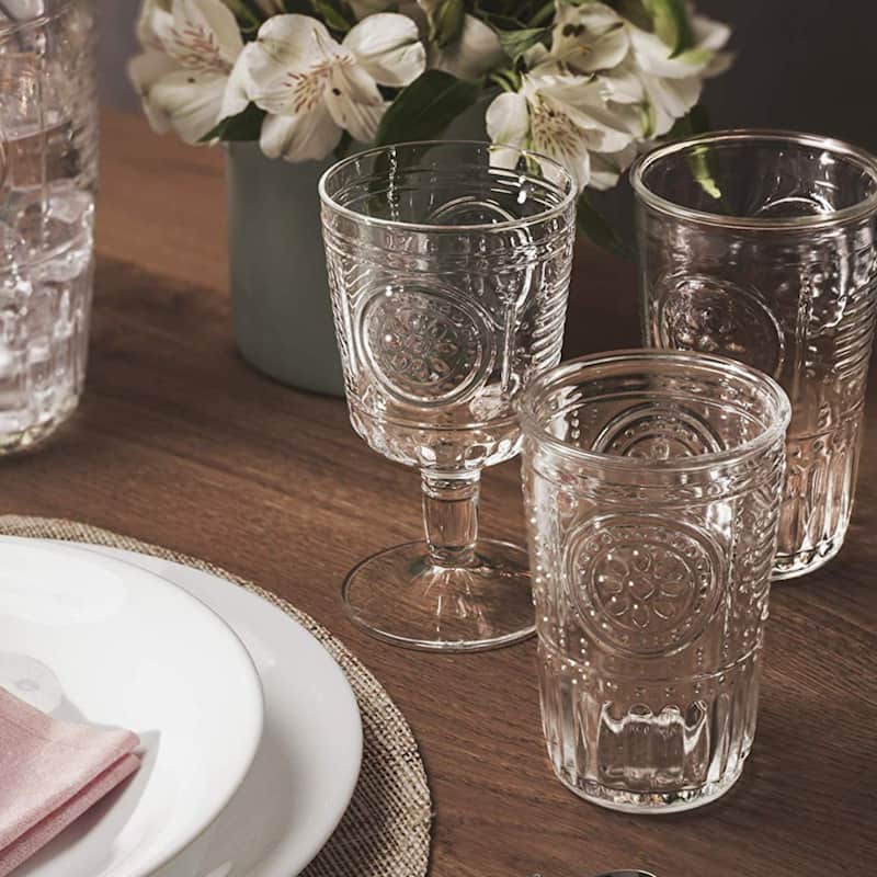Bormioli Rocco Romantic 10.75oz All Purpose Stemware, Set of 4, Cotton Candy