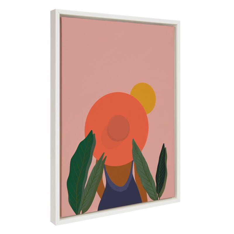 Kate and Laurel Sylvie Tropical Girl Framed Canvas by Oris Eddu