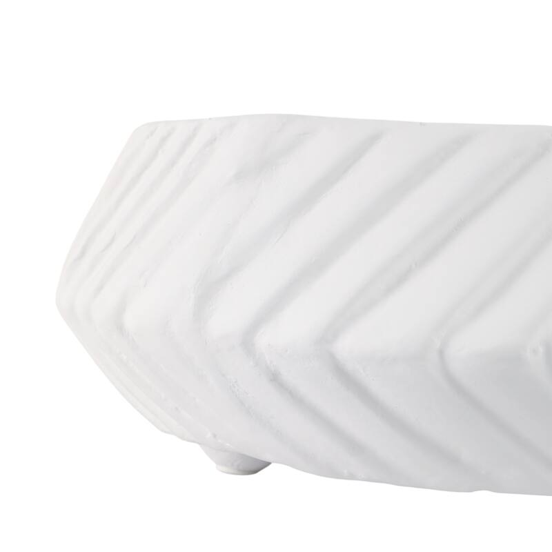 Pottery Tapered Footed Sculpted Textured Bowls-Set of 2-11",15" - 15.0"