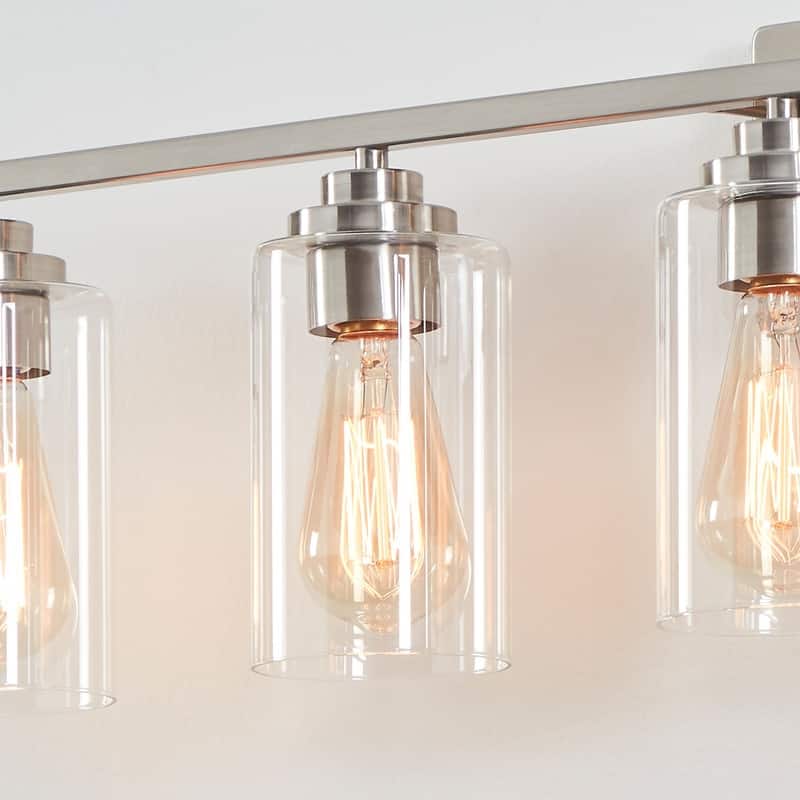 KAWOTI 6-Light Bathroom Vanity Light with Clear Glass Shade