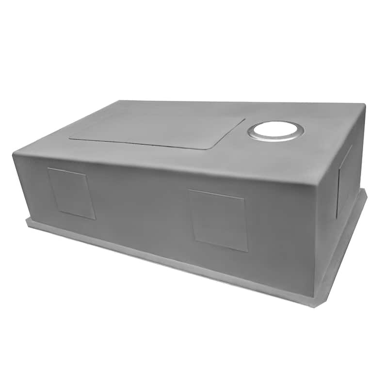 Ruvati 27-inch Slope Bottom Offset Drain Undermount Kitchen Sink Single Bowl Stainless Steel - RVH7470 - 8' x 11'