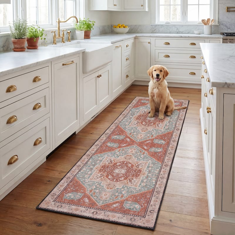 SAFAVIEH Tucson Machine Washable Slip Resistant Dessa Traditional Rug