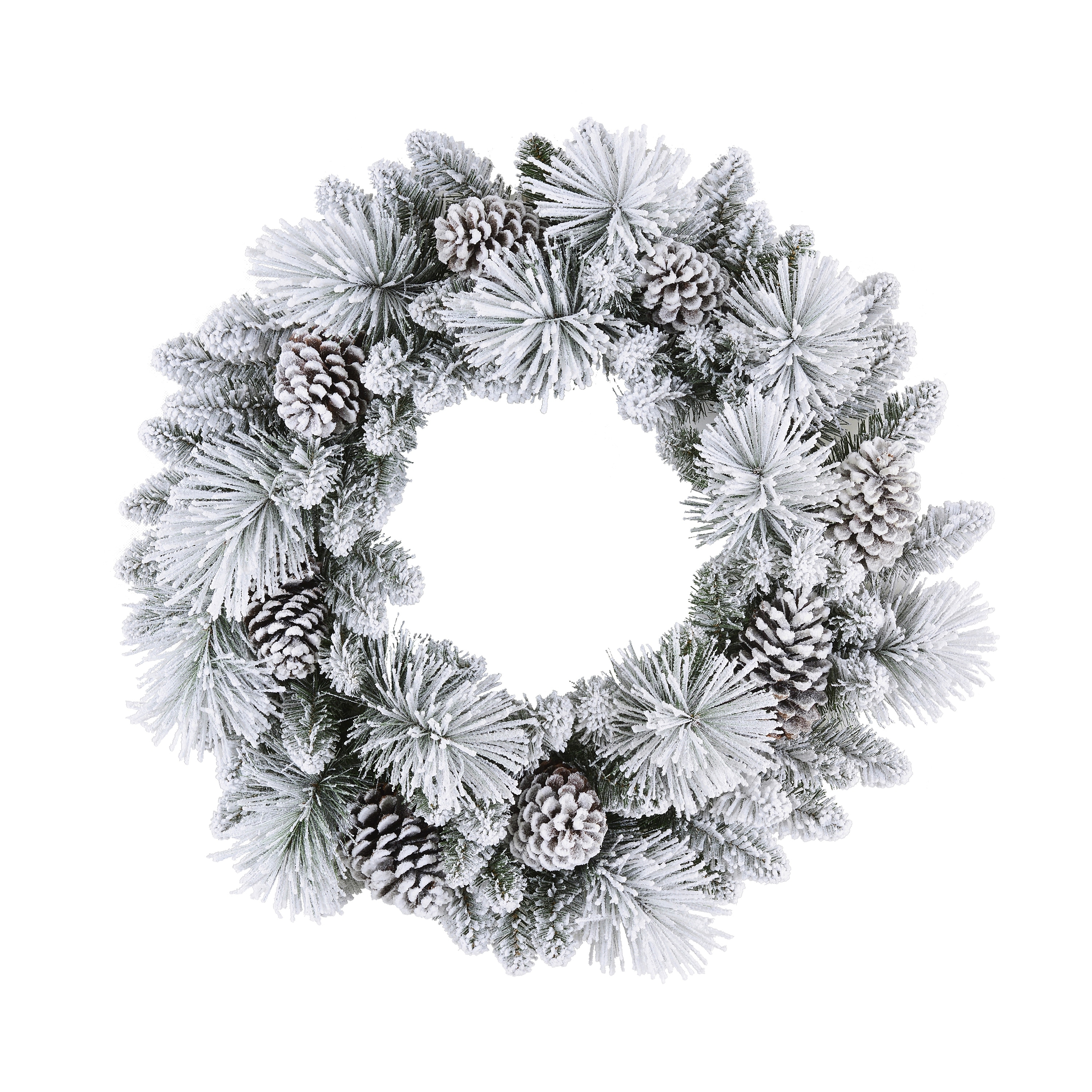 Puleo International 32" Flocked Berkshire Artificial Spruce Wreath
