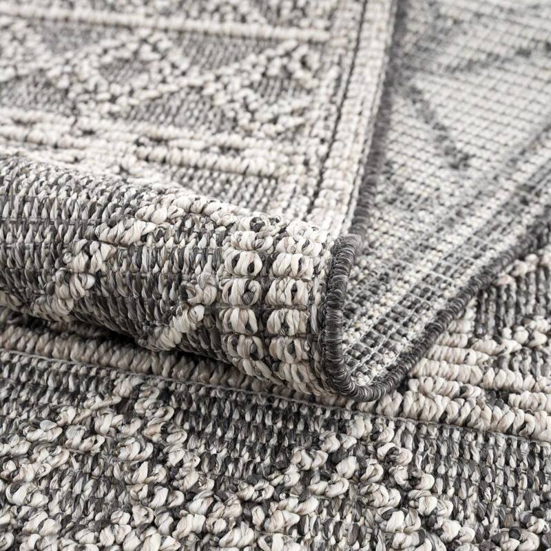 Hauteloom Butch Living Room, Bedroom Patio Outdoor Area Rug - Farmhouse - Taupe,Beige - 2' x 3'